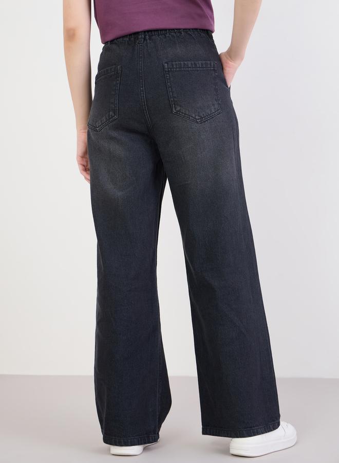 ستايلي جينز بخصر عالي وأرجل واسعة - Image 3